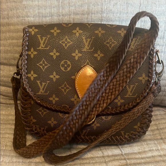 Vintage Boho Louis Vuitton Monogram Tan and Brown Crossbody Bag - Picture 4 of 4